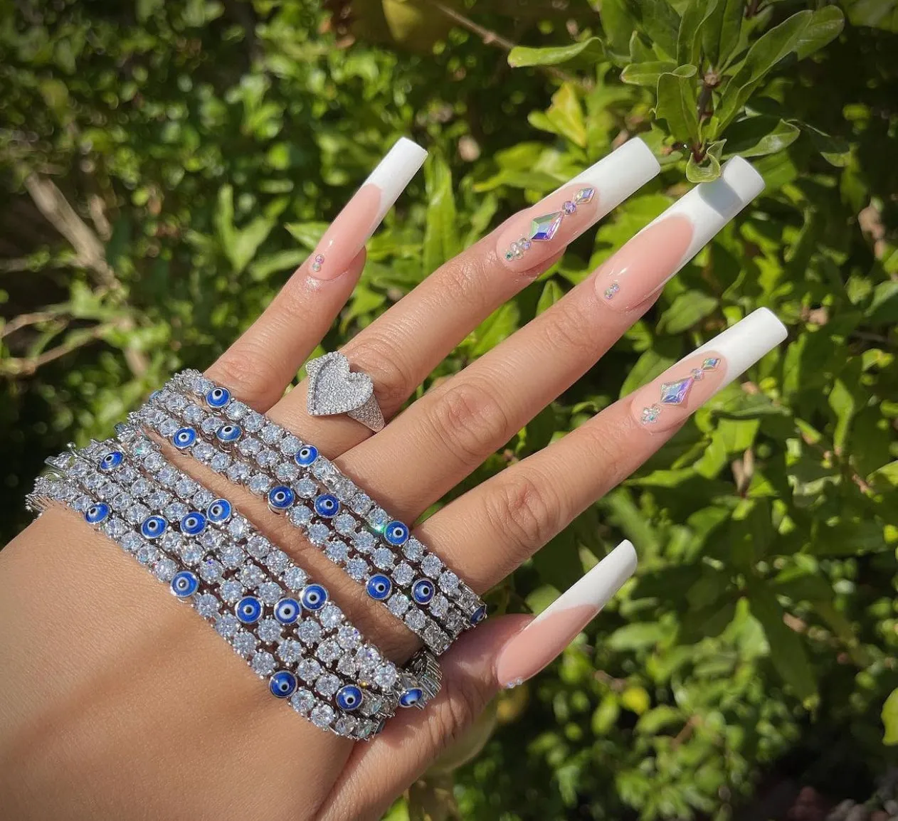 Tennis Bracelet 4mm Turkish Blue Eyes Bracelet AAA CZ Iced Out  Luxury Bangles Wholesale Women Jewelry