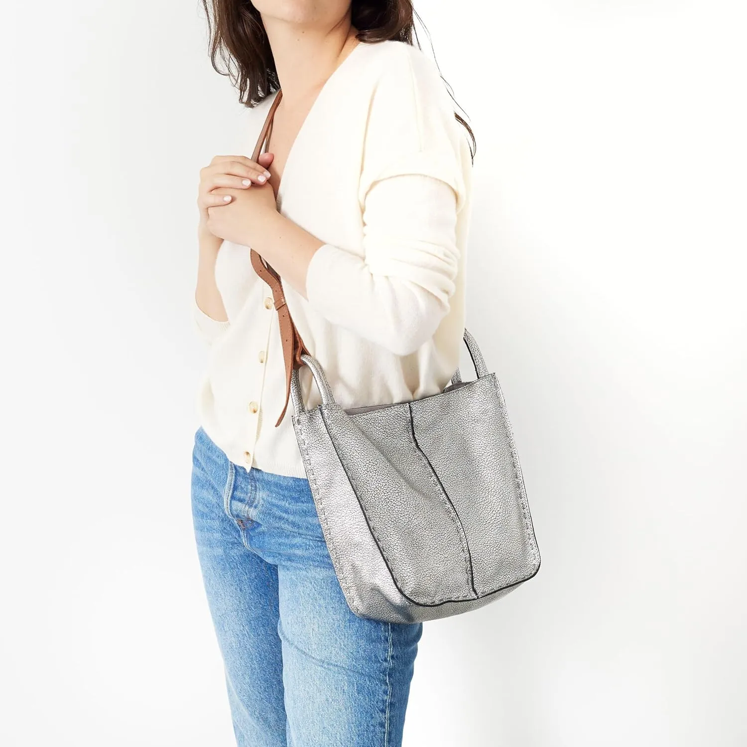The Sak Los Feliz Crossbody Purse - Women's Leather Handbag For Everyday & Travel - Cross Body With Adjustable Shoulder Strap