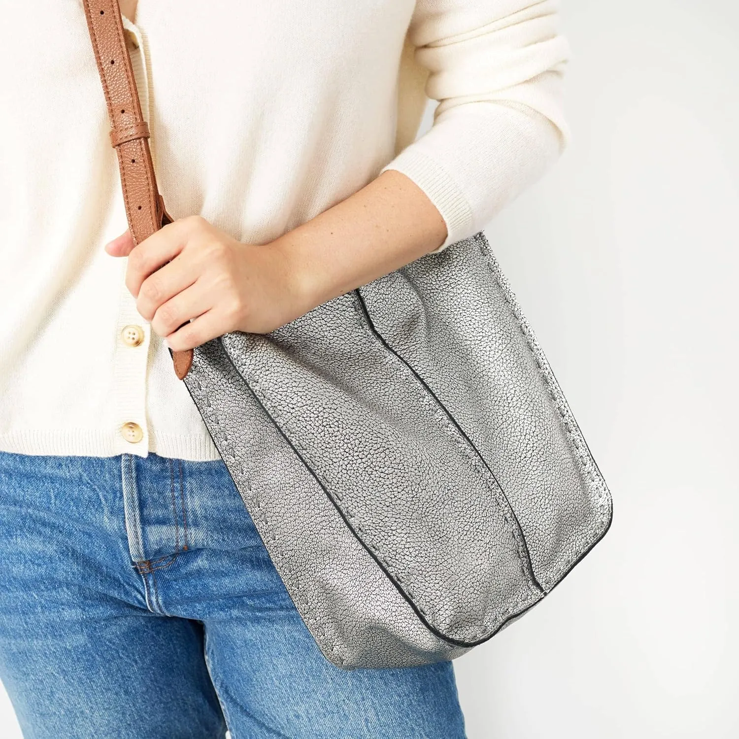 The Sak Los Feliz Crossbody Purse - Women's Leather Handbag For Everyday & Travel - Cross Body With Adjustable Shoulder Strap