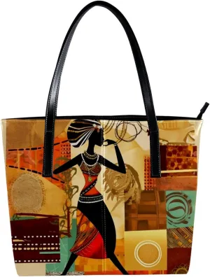 The Tote Bag For Women,Bags For Women,Reusable Shopping Bags,Autumn Harvest African Girl Handbags