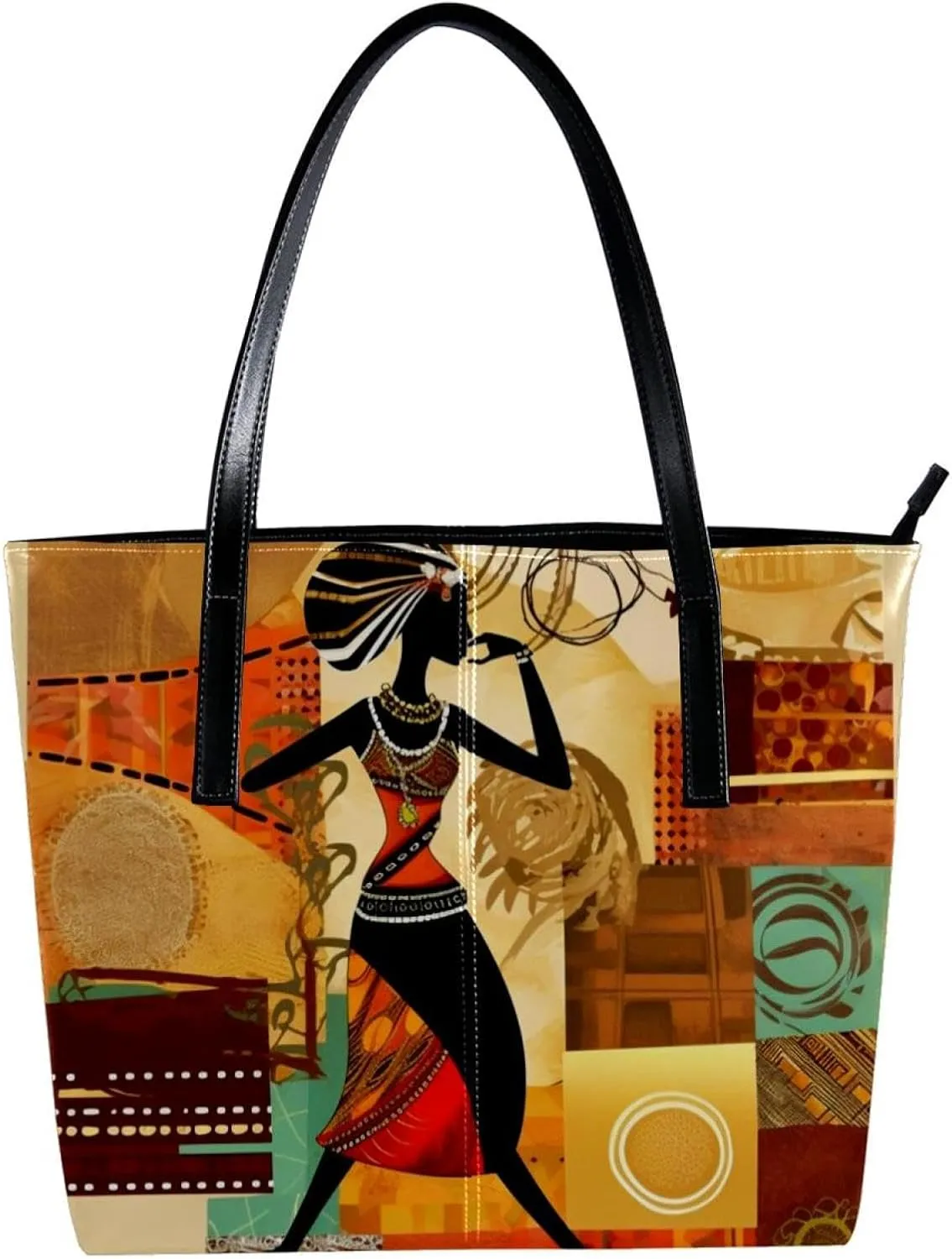 The Tote Bag For Women,Bags For Women,Reusable Shopping Bags,Autumn Harvest African Girl Handbags