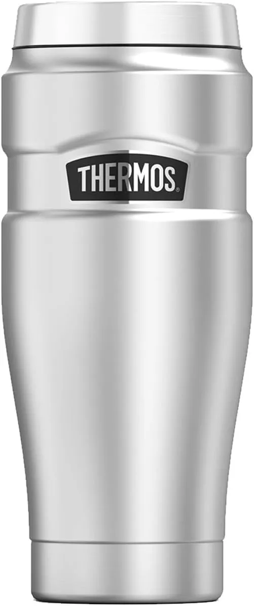 THERMOS Stainless King Vacuum-Insulated Travel Tumbler, 16 Ounce, Matte Steel