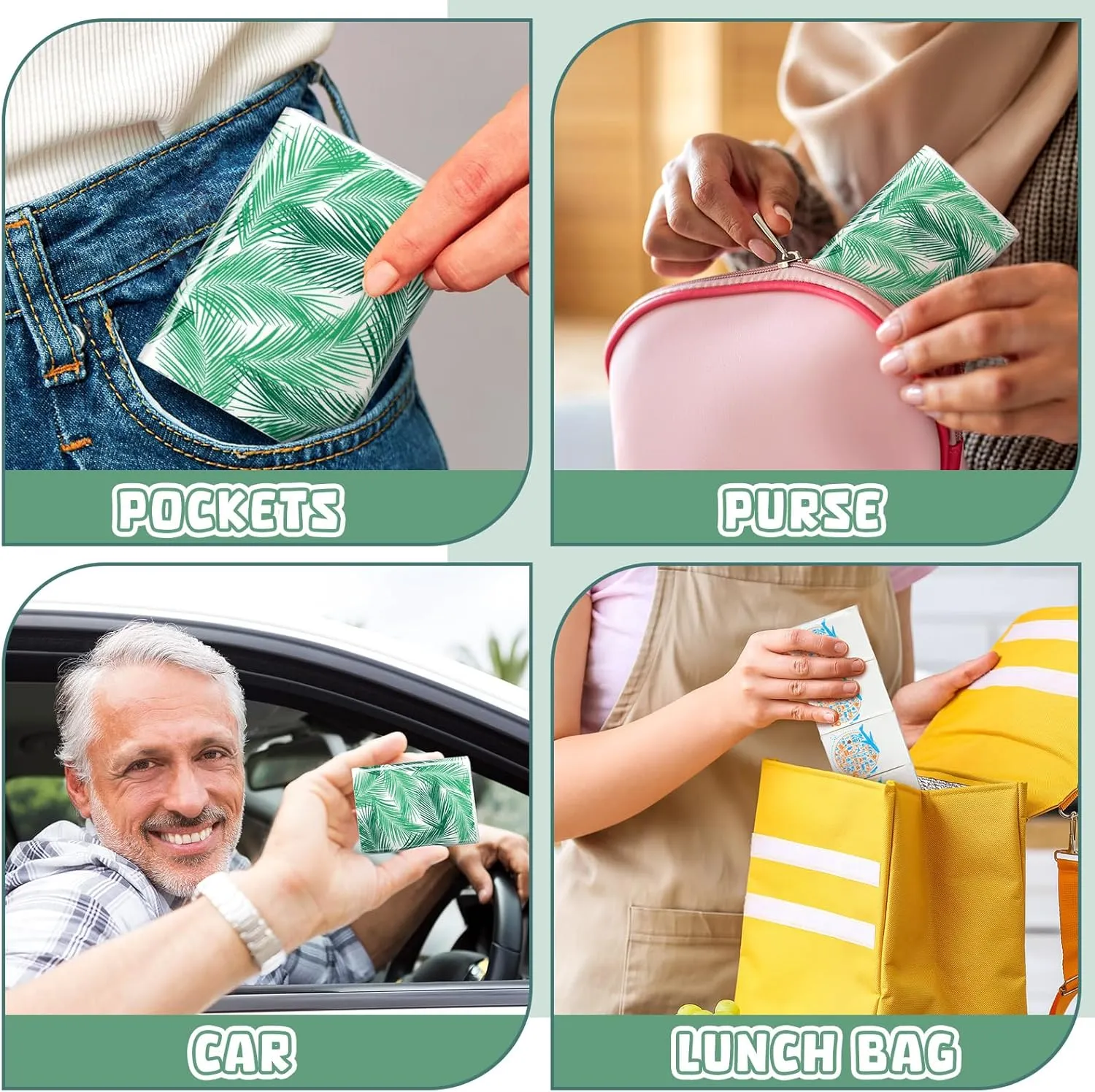 Therwen 100 Pack Pocket Tissues Travel Packs Bulk 1000 Sheet Mini Tissues Bulk 3 Ply Small Travel Size Paper Individual Pocket Size