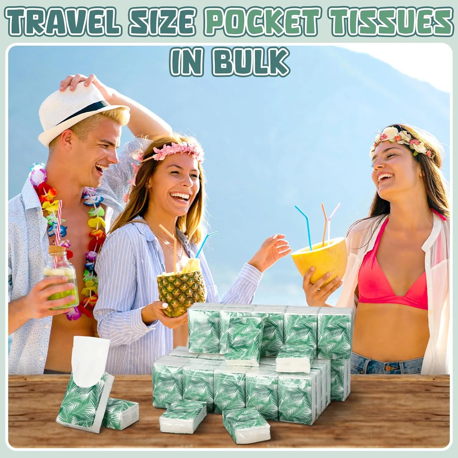 Therwen 100 Pack Pocket Tissues Travel Packs Bulk 1000 Sheet Mini Tissues Bulk 3 Ply Small Travel Size Paper Individual Pocket Size