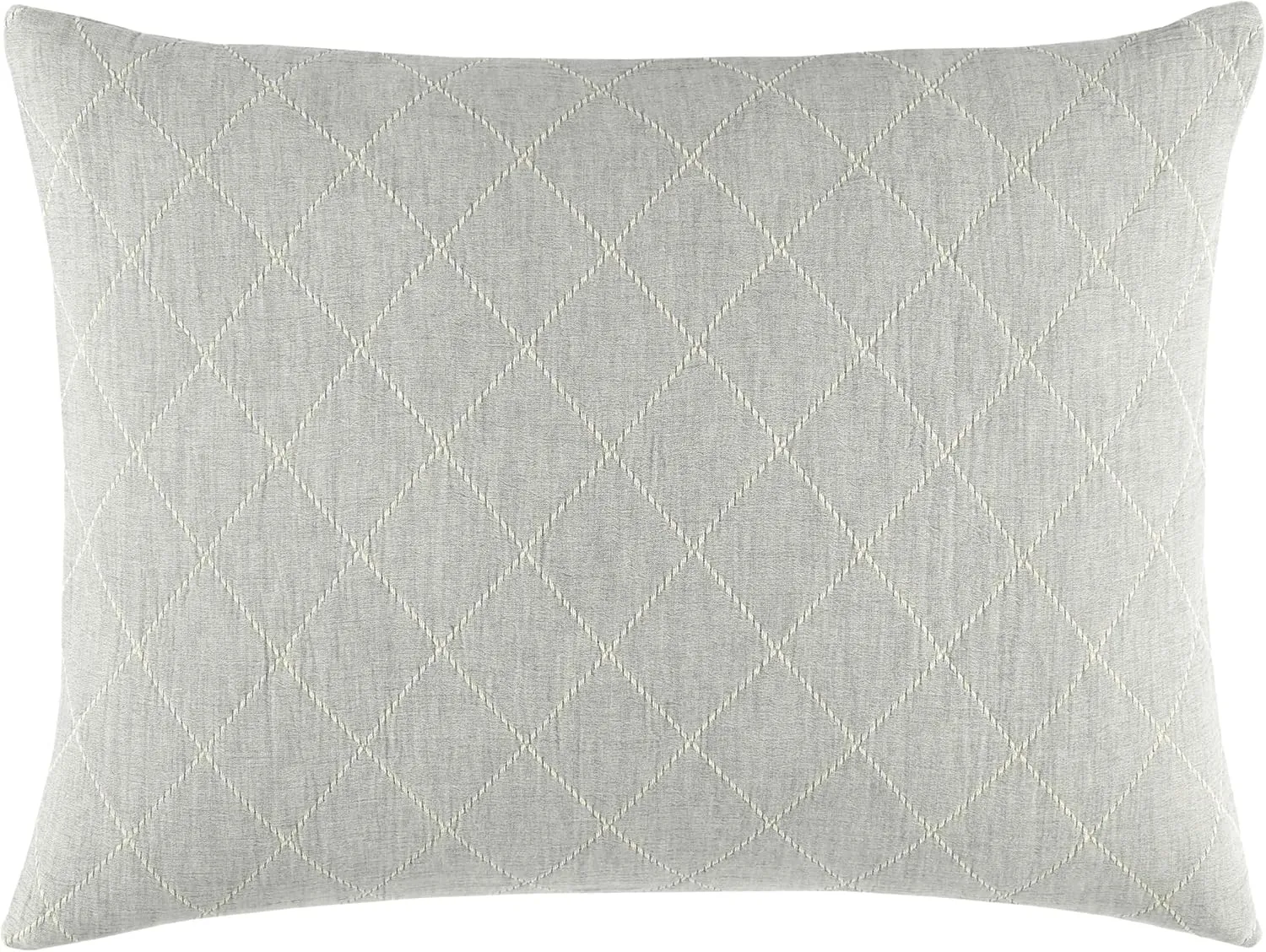 Tilden Matelasse Sham, King, Natural/Grey Geometric Pattern