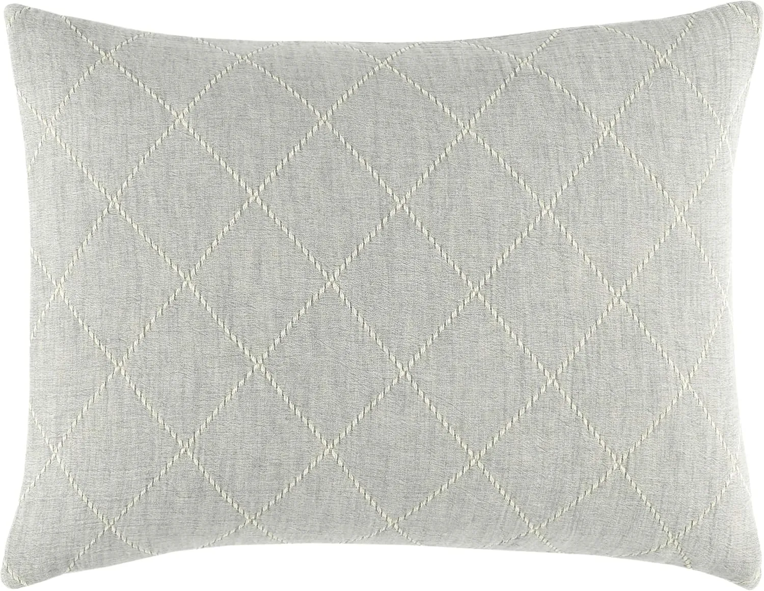 Tilden Matelasse Sham, King, Natural/Grey Geometric Pattern