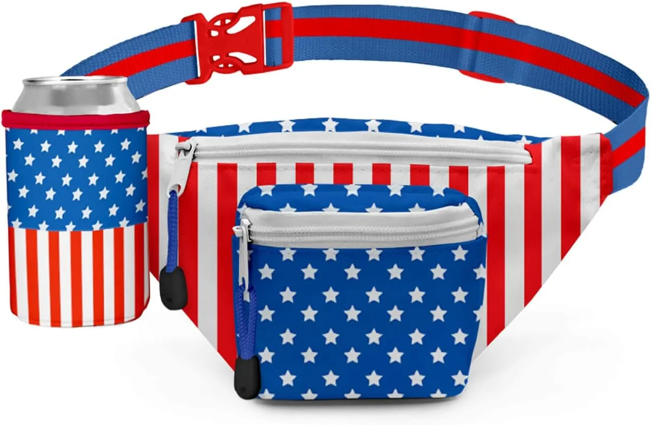 Tipsy Elves Unisex Adult Patriotic Fanny Pack 2024