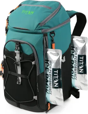 Titan Deep Freeze Ice Wall Backpack Cooler 30 Can Cooler Bag with Ice Packs