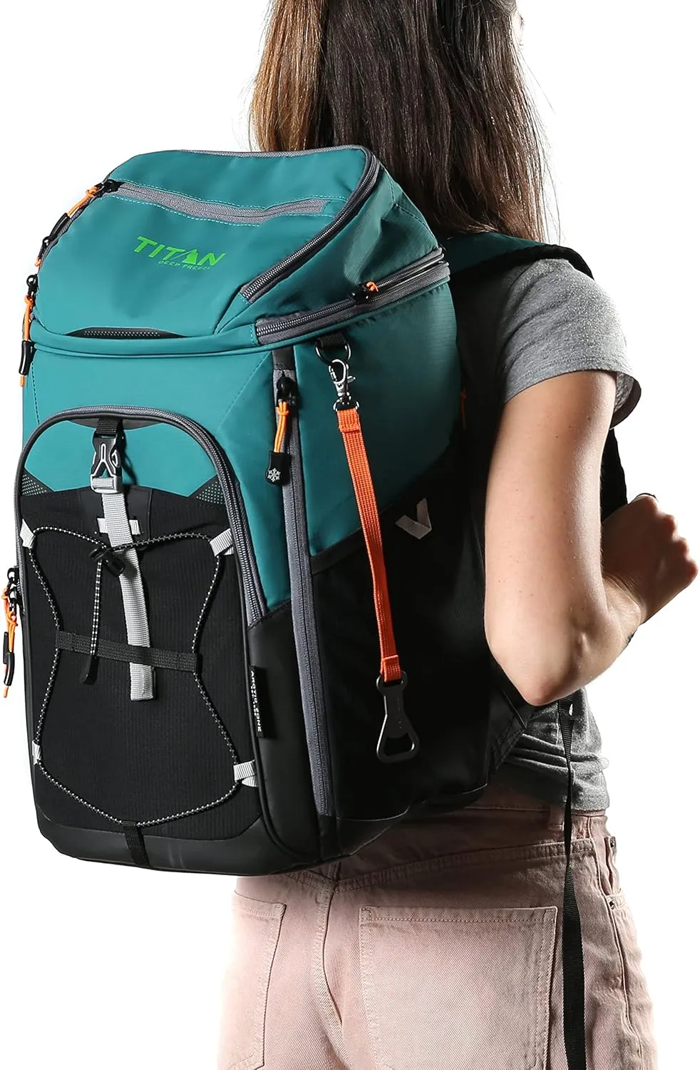 Titan Deep Freeze Ice Wall Backpack Cooler 30 Can Cooler Bag with Ice Packs