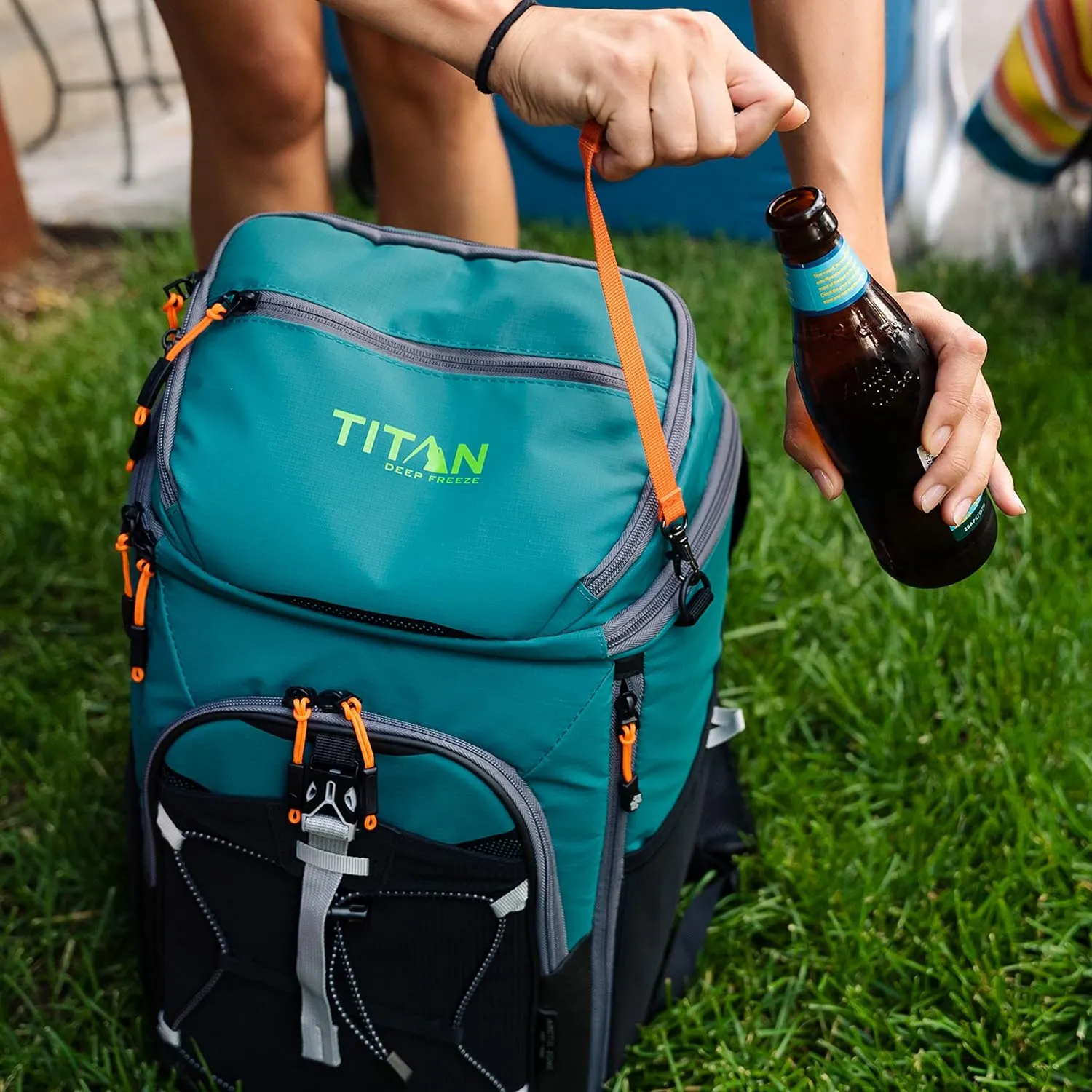Titan Deep Freeze Ice Wall Backpack Cooler 30 Can Cooler Bag with Ice Packs