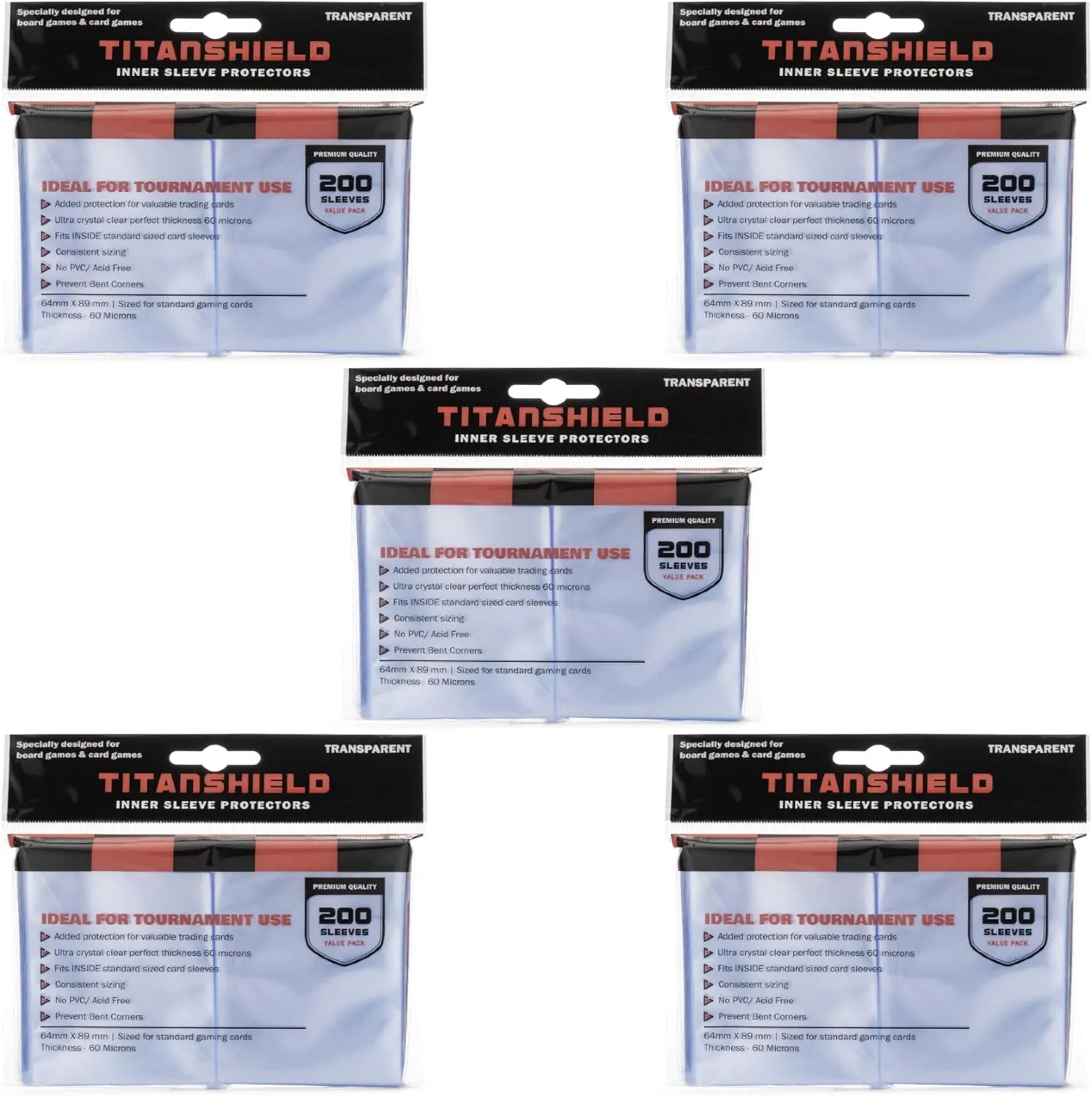 TitanShield 1000 Premium 60-Microns Ultra Clear Standard Size Perfect Exact Fit Inner Card Sleeves. Perfect for Double-sleeving and Compatible with Pokemon Cards MTG Magic The Gathering Lorcana
