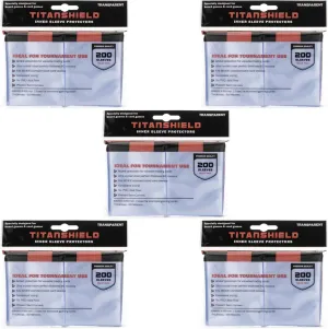 TitanShield 1000 Premium 60-Microns Ultra Clear Standard Size Perfect Exact Fit Inner Card Sleeves. Perfect for Double-sleeving and Compatible with Pokemon Cards MTG Magic The Gathering Lorcana