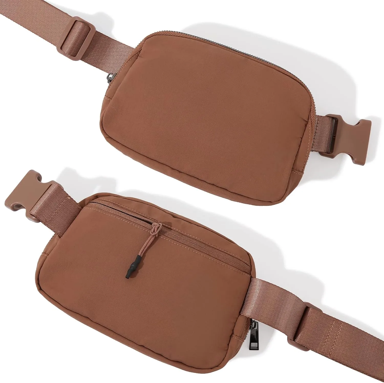 TOBVZOO Belt Bag Fanny Pack Crossbody Bags for Women Men, Everywhere Belt Bags with Adjustable Strap, Unisex Mini Fashion Waist Packs (Brown)