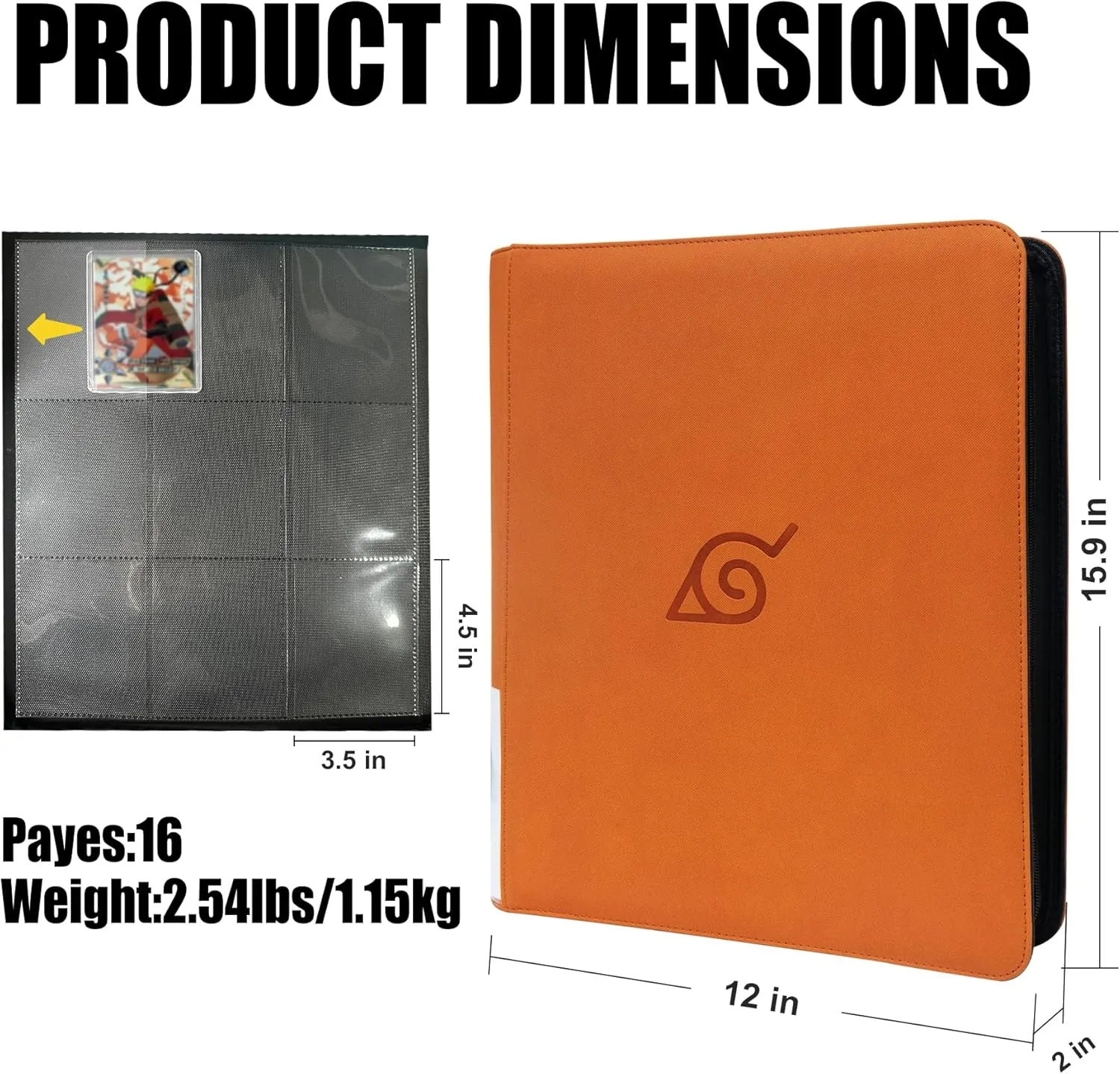 Toploader Binder - Holds 288 Toploaders, 9-Pocket Ringless Double-Sided Pockets for Toploaders, Waterproof Top Loader Card Storage