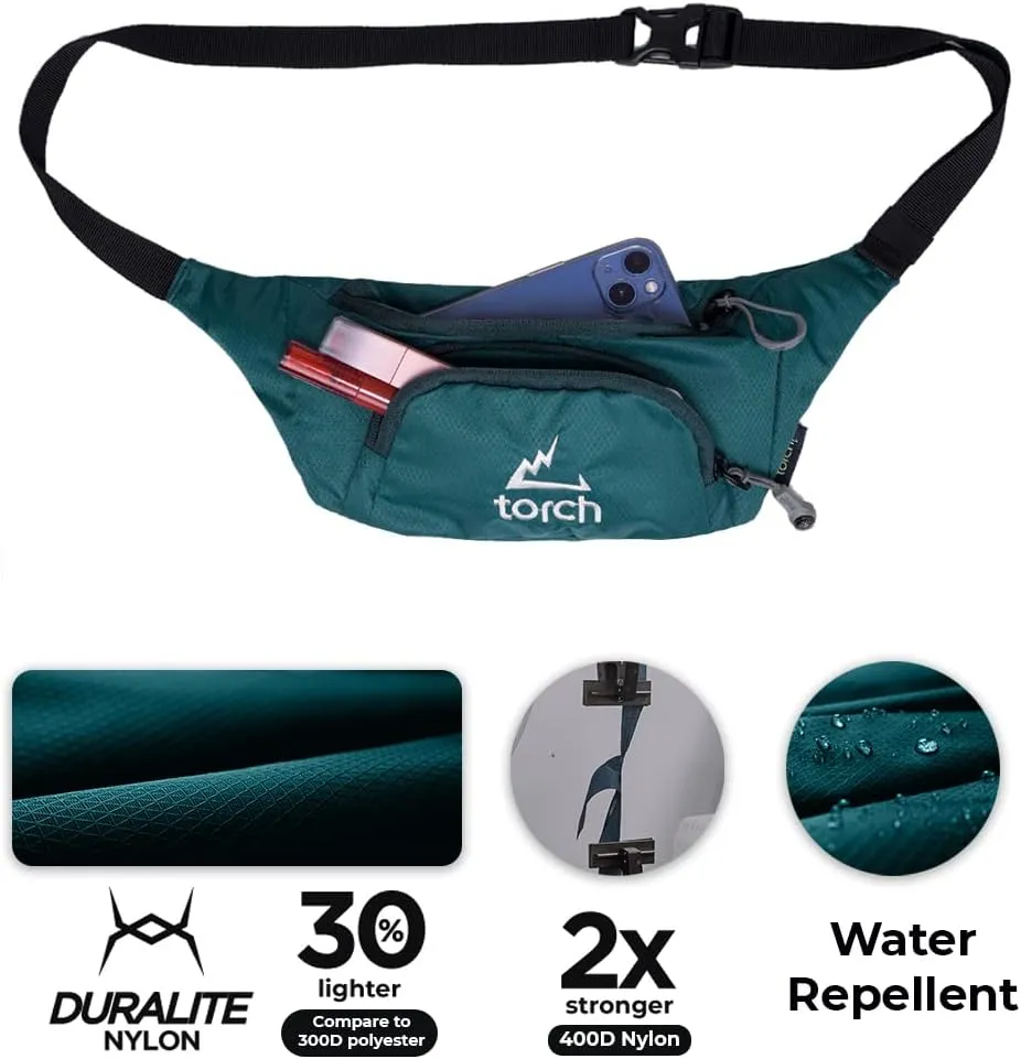 TORCH Mens Fanny Pack Crossbody - Waist Bag for Women with Compass Survival, Small Lightweight Bum Bag for Walking, Jogging, Running, Travelling - Vallejo (Tosca)