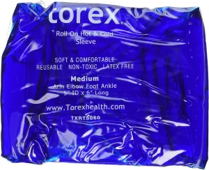 Torex Professional Hot and Cold Therapy - Roll-On Compression Sleeve (Medium) - Reusable Gel Ice Pack for Calf, Knee, and Thigh - fits 10" to 15"
