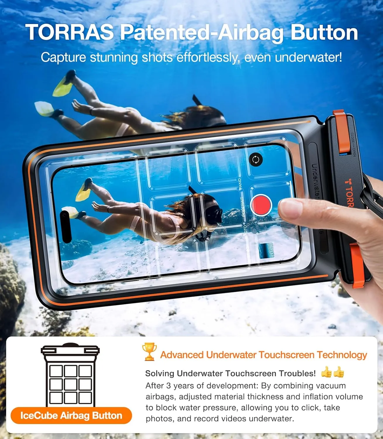 TORRAS IPX8 Waterproof Phone Pouch Floating, Underwater Screen Touchable, Waterproof Phone Case with Lanyard for iPhone 16 Pro Max 15 14 13 S25, Cell Phone Dry Bag Cruise Ship Essentials 7.0", Black
