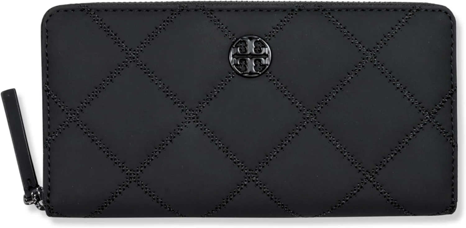 Tory Burch Womens 160773 Willa Matte Zip Around Continental Wallet, Black