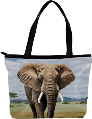 Tote Bags for Women,Womens Handbags,Small Tote Bag,African Grassland Elephant Animal