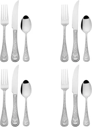 Towle Deer Frost Stainless Steel 12pc. Flatware Set