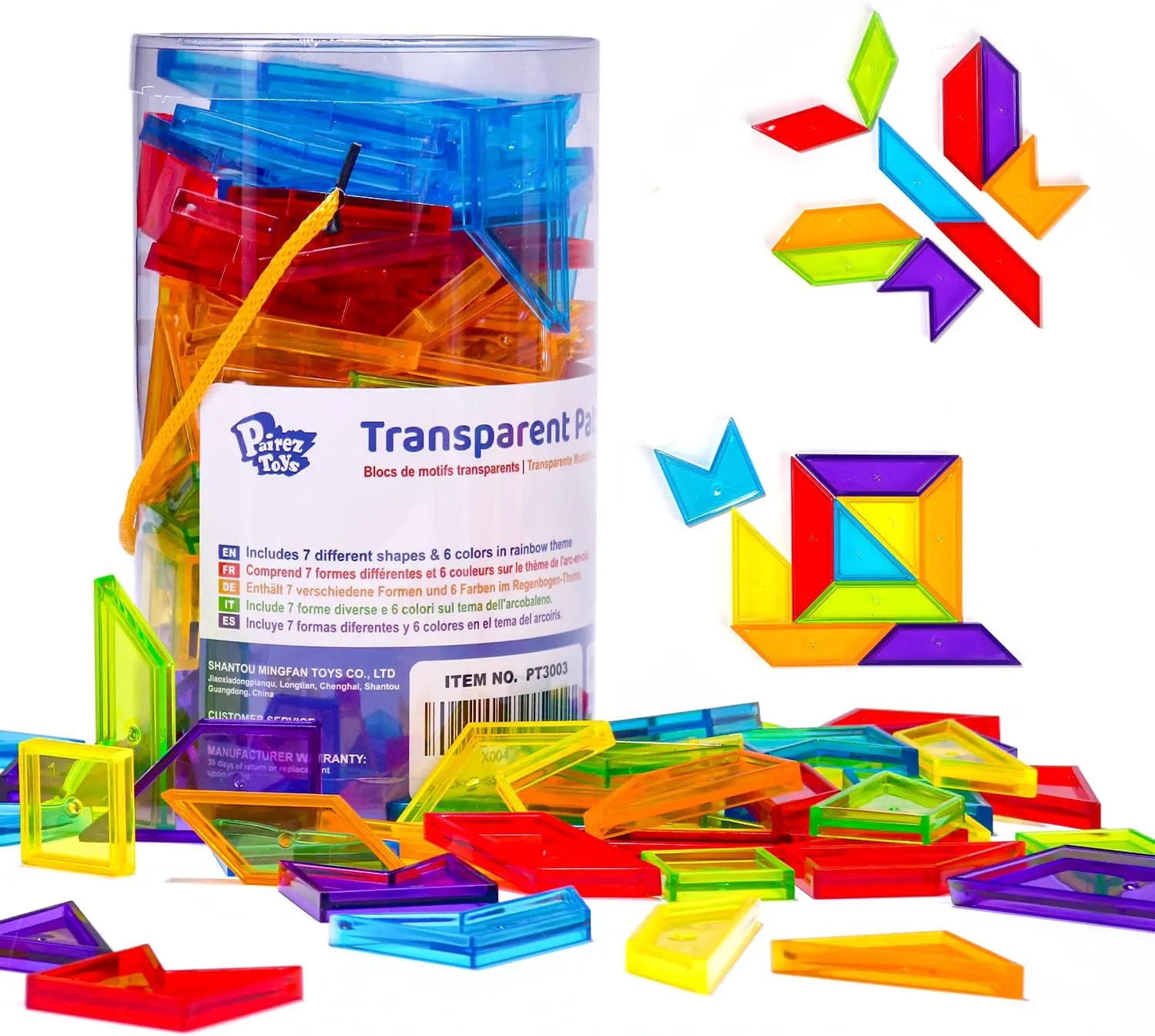 Transparent Pattern Blocks, Geometric Shapes Blocks, Tangram Puzzles, Practice Sorting Counting Patterning, Math Manipulatives for Kids, Back to School Supplies, Teacher Supplies