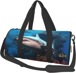 Travel Bag For Women,Submarine Shark Coral Print Personal Item Duffle Bags,Weekend Travel Duffel Tote Bag,Travel Sport Gym Bag For Men,Airplane Travel Essentials For Flying