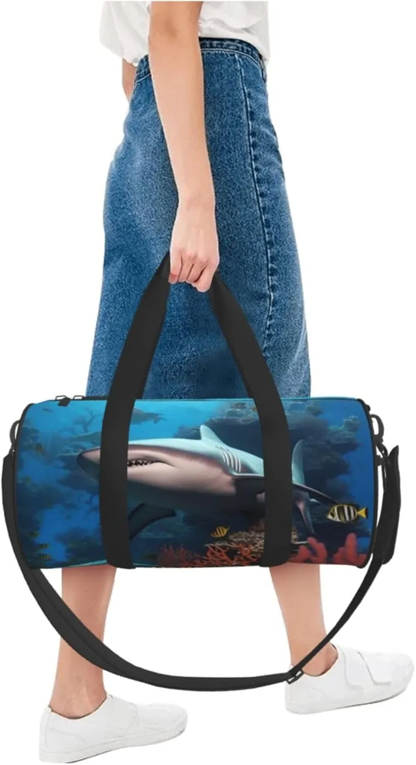 Travel Bag For Women,Submarine Shark Coral Print Personal Item Duffle Bags,Weekend Travel Duffel Tote Bag,Travel Sport Gym Bag For Men,Airplane Travel Essentials For Flying