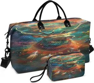 Travel Duffel Bag Large Weekender Overnight Bags for Women Men, Dream Catcher Pattern Gym Bag with Toiletry Bag