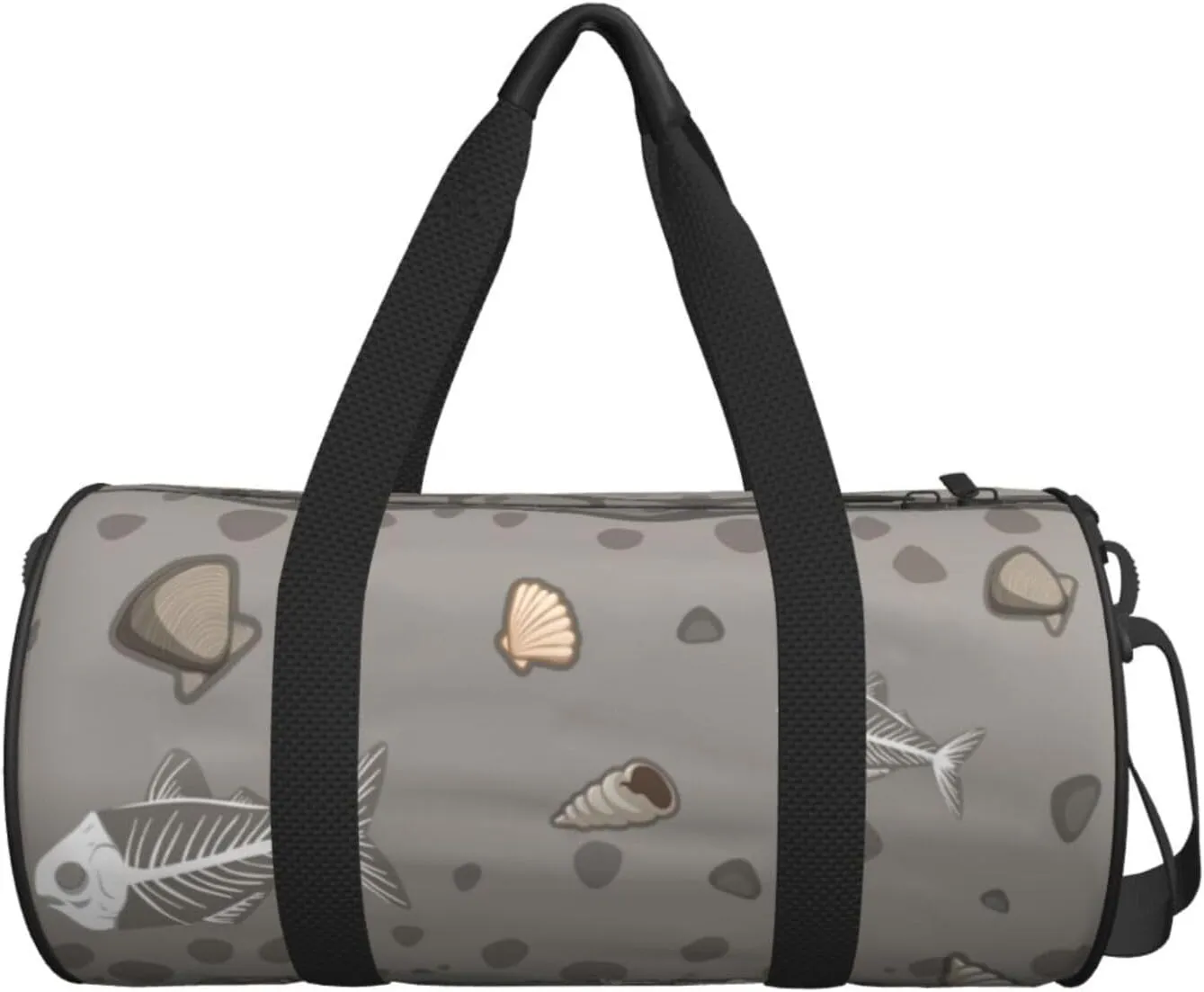 Travel Duffle Bag for Men Women, Soil Fishbone Seashell Fossils Duffle Bags for Sport Gym Overnight Luggage