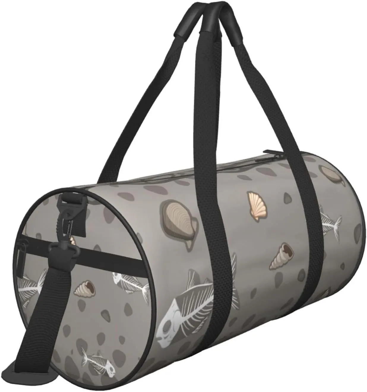 Travel Duffle Bag for Men Women, Soil Fishbone Seashell Fossils Duffle Bags for Sport Gym Overnight Luggage
