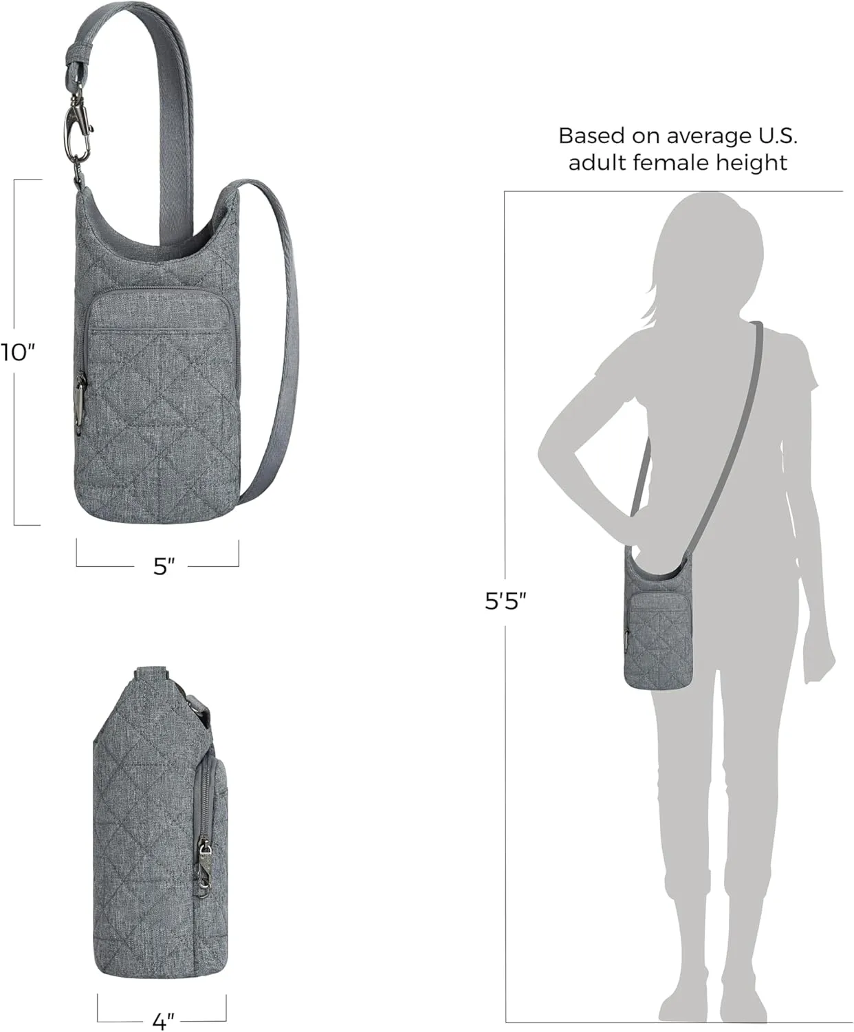 Travelon Anti-Theft Boho Insulated Water Bottle Tote