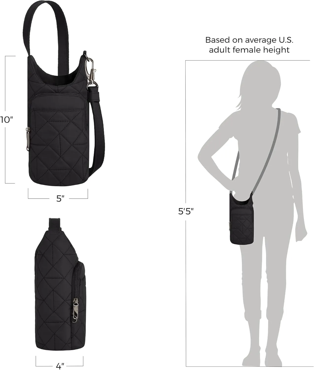 Travelon Anti-Theft Boho Insulated Water Bottle Tote