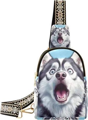 trendy Cartoon Funny Dogs Fear crossbody sling bag lightweight shoulder bag for women for day pack