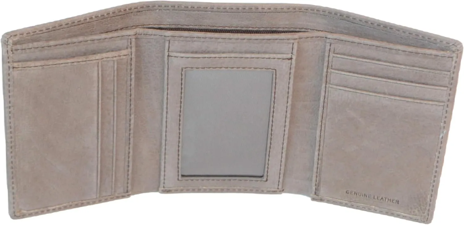 Trifold Premium Leather Wallet for Men with RFID Blocking (Marriott Brown)