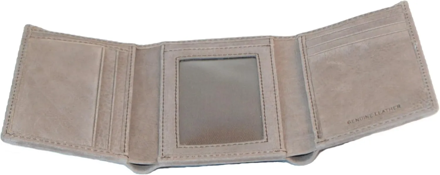 Trifold Premium Leather Wallet for Men with RFID Blocking (Marriott Brown)