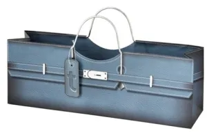 True Fabrications Blue Purse Wine Bag