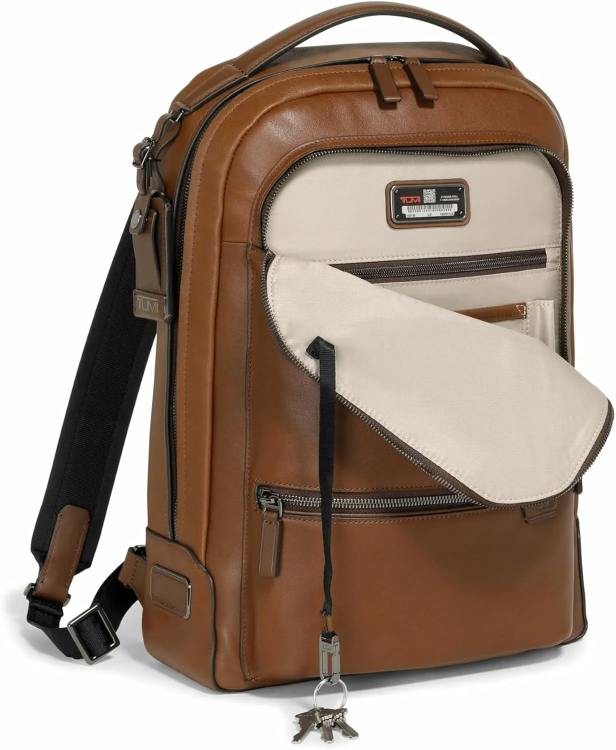 TUMI Harrison Bradner 14-Inch Backpack - Women's & Men's Professional Backpack for Business & Travel - Durable Backpack - Cognac Leather