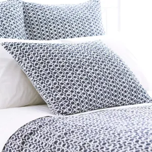 Tyler Indigo Quilted Pillow Sham, Standard Size, Blue Graphic Pattern