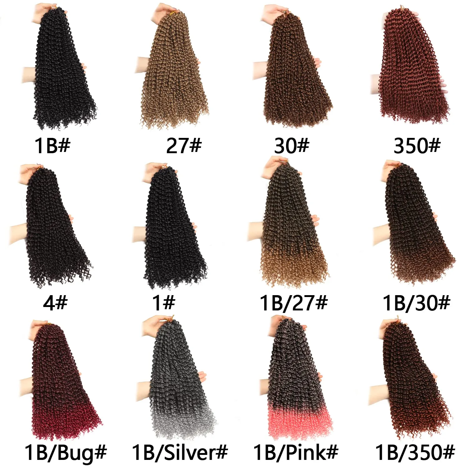 Ubeleco 18 Inch Passion Twist Hair, Water Wave Crochet Hair for Women Ombre Brown Passion Twist Crochet Hair 6 Packs Long Bohemian Synthetic Curly Braiding Hair Extensions(6pcs,1B/30)