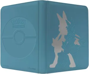 Ultra PRO Elite Series Pokémon Cards PRO-Binder - Lucario Design, Holds 360 Sleeved Cards, 9-Pocket Side-Loading Pages, Padded Leatherette with Foil, Zipper Closure, Ideal for Pokémon Collectors