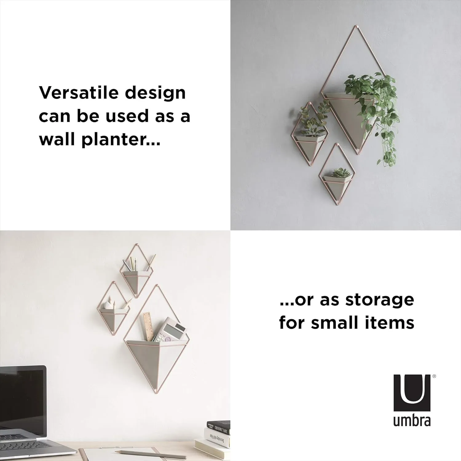 Umbra Trigg Hanging Planter, Large, Copper