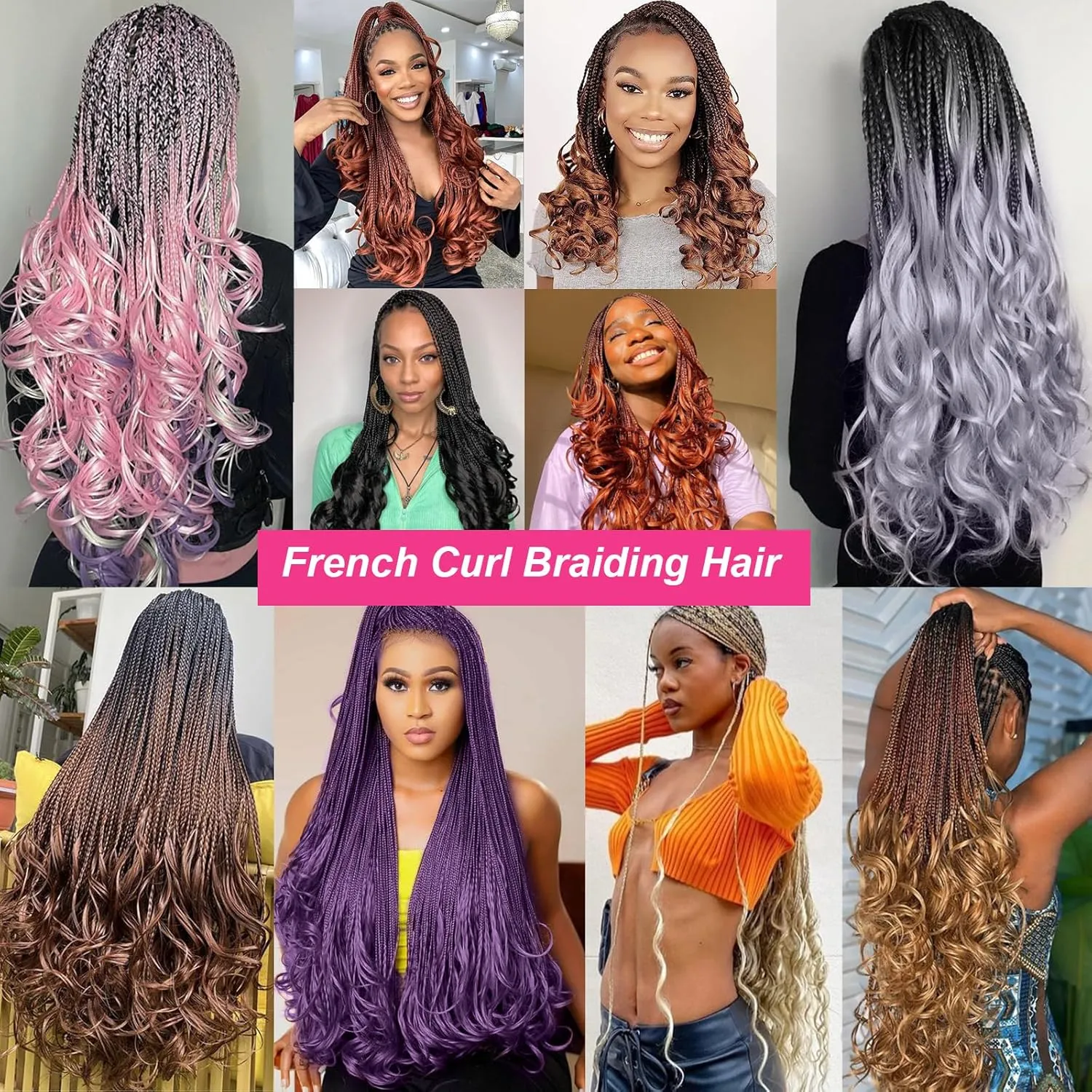 Unionbeauty French Curl Braiding Hair 18 Inch 8 Packs Pre Stretched Body Wave Crochet Braids for Boho Box Braids Crochet Hair French Curls French Curly Braiding Hair for Black Woman 30#