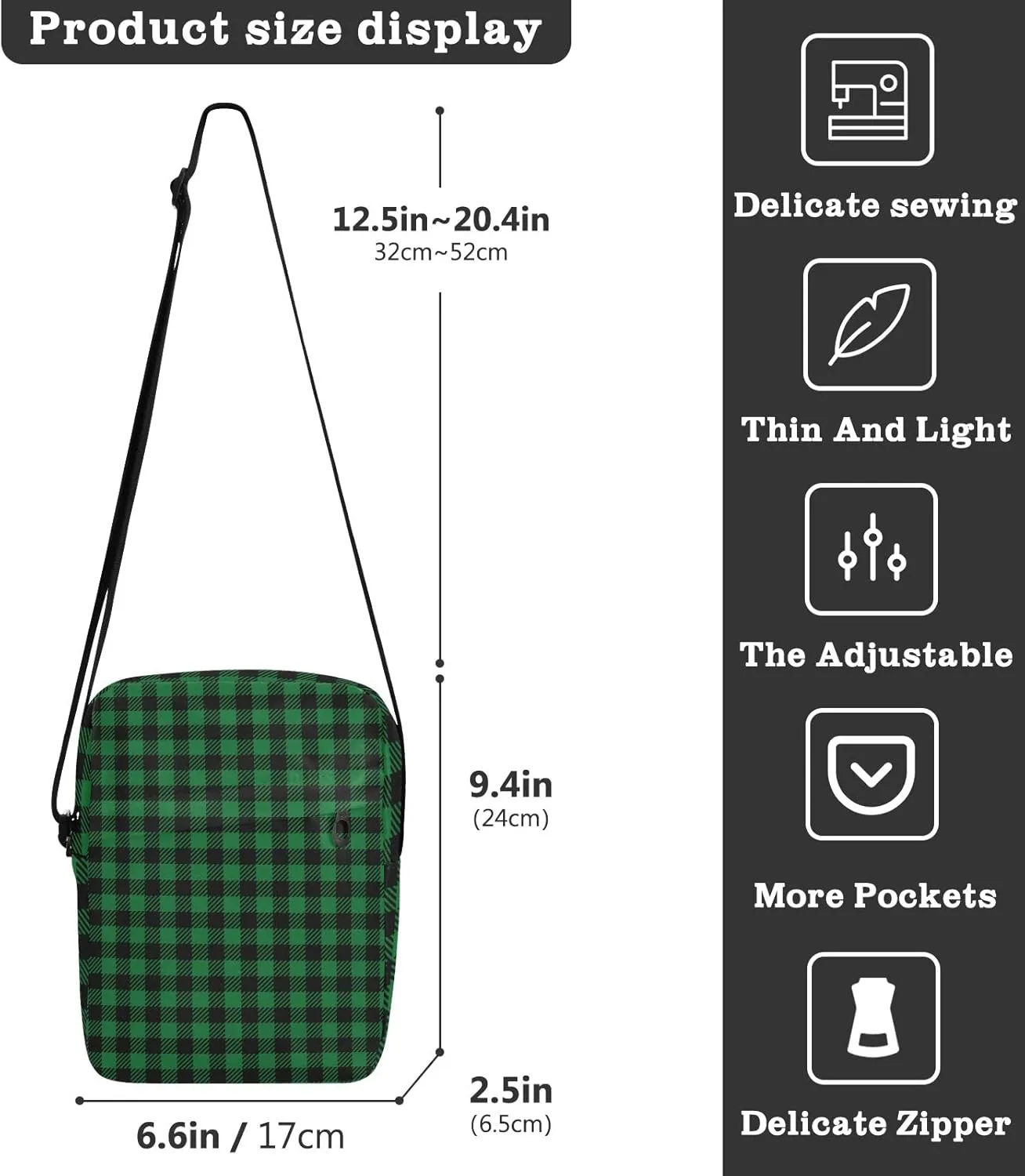 Unisex Crossbody Bag, Animal Pattern Durable Sling Side Shoulder bags for men women, One Size