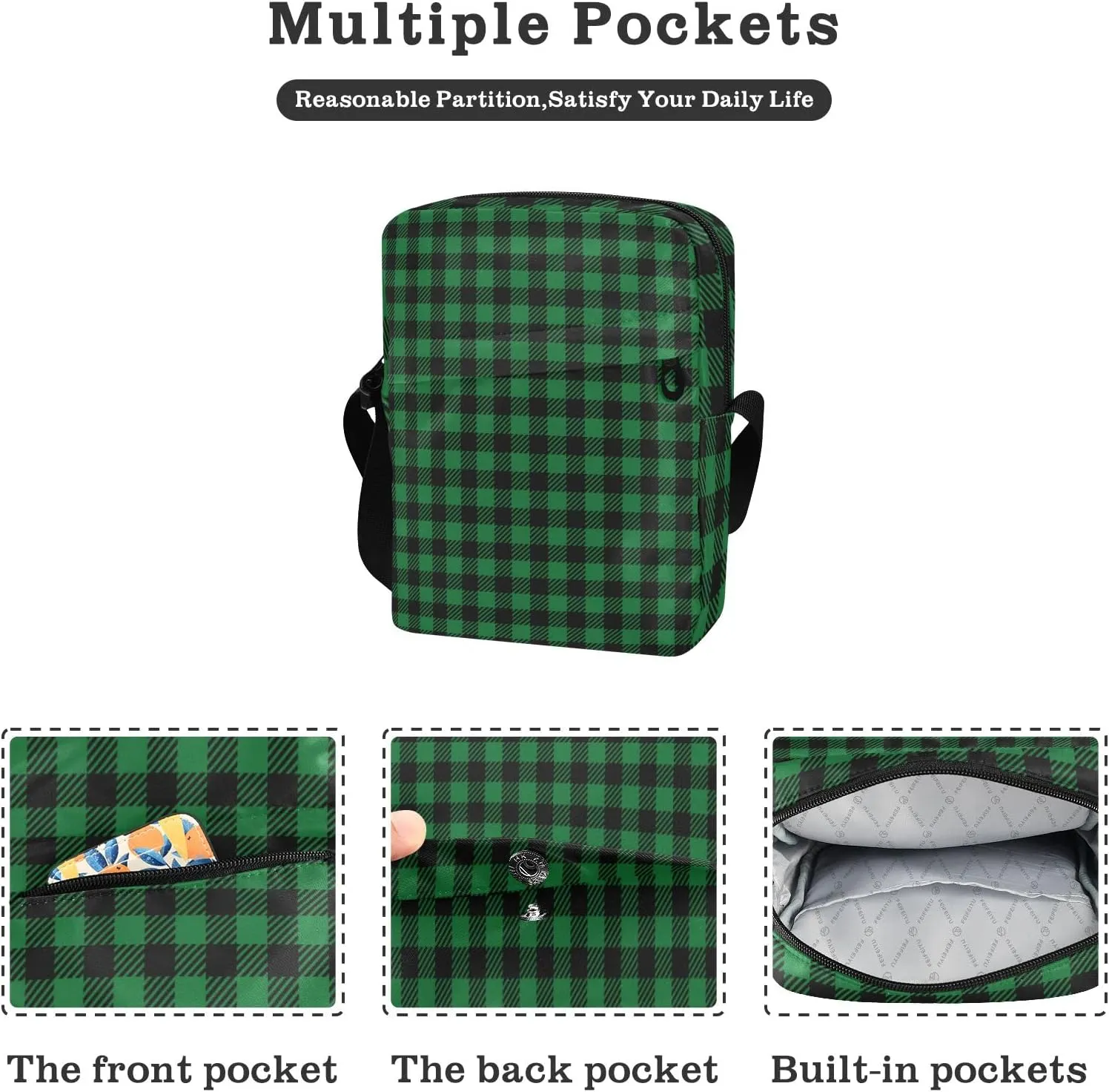 Unisex Crossbody Bag, Animal Pattern Durable Sling Side Shoulder bags for men women, One Size