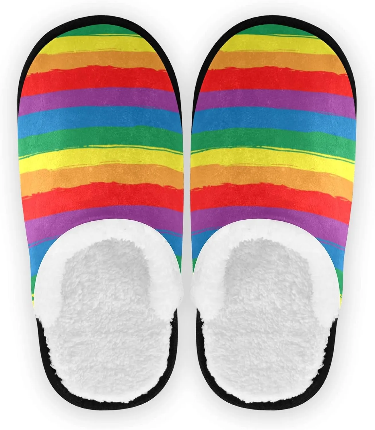 Unisex Slippers Fuzzy Feet Plush Cotton Slippers Anti-Slip Warm House Shoes M/L