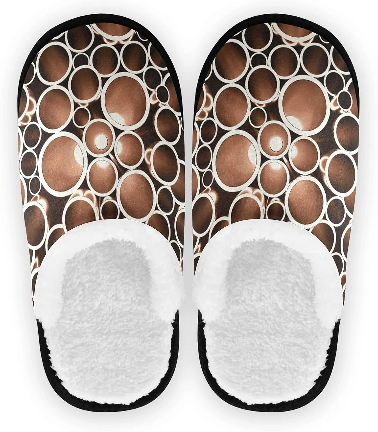 Unisex Slippers Fuzzy Feet Plush Slippers Anti-Slip Warm House Shoes M/L
