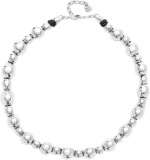 UNOde50 Silver-Plated Beaded Necklace, SER INTREPIDA, 16" Extends to 18", Handmade in Spain