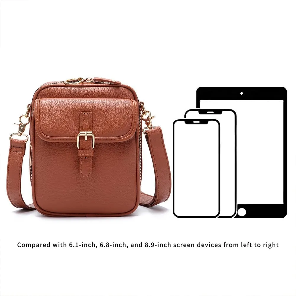 Urvashi Crossbody Leather Bag, Anti Theft Shoulder Bags Built In Wallet, Large Capacity with 10 Card Slots