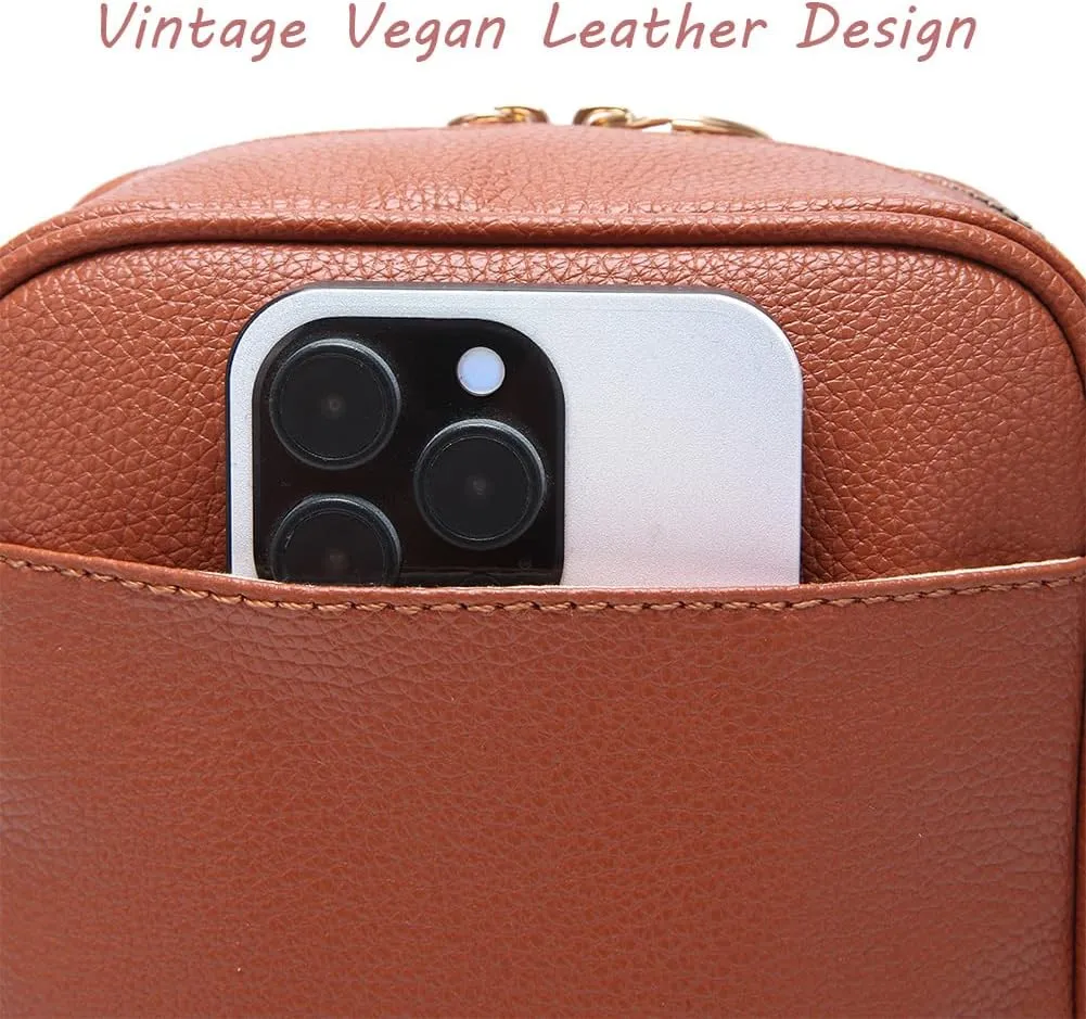 Urvashi Crossbody Leather Bag, Anti Theft Shoulder Bags Built In Wallet, Large Capacity with 10 Card Slots
