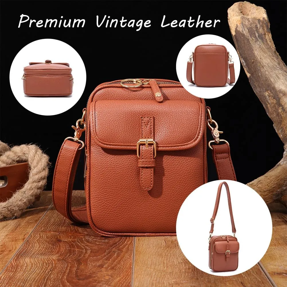 Urvashi Crossbody Leather Bag, Anti Theft Shoulder Bags Built In Wallet, Large Capacity with 10 Card Slots